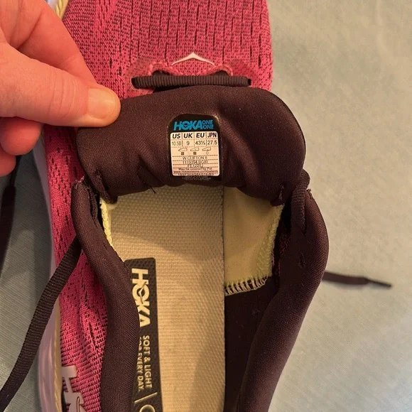 Hoka Womens W Clifton 8 Blue Graphite/Ibis rose sneakers size 10.5 - Picture 6 of 7